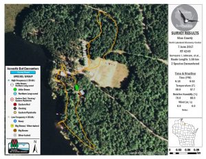 Results from the June acoustic bat survey show we encountered a few Big and Little Brown bats on the Discovery Center property.