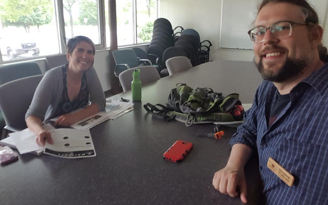 Matt Wallrath with Susan Ramspacher of the Lussier Community Rec Center in Madison.