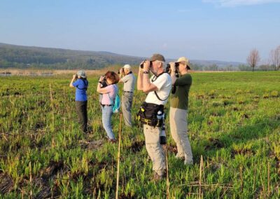 Team Baraboo Rangers with binoculars