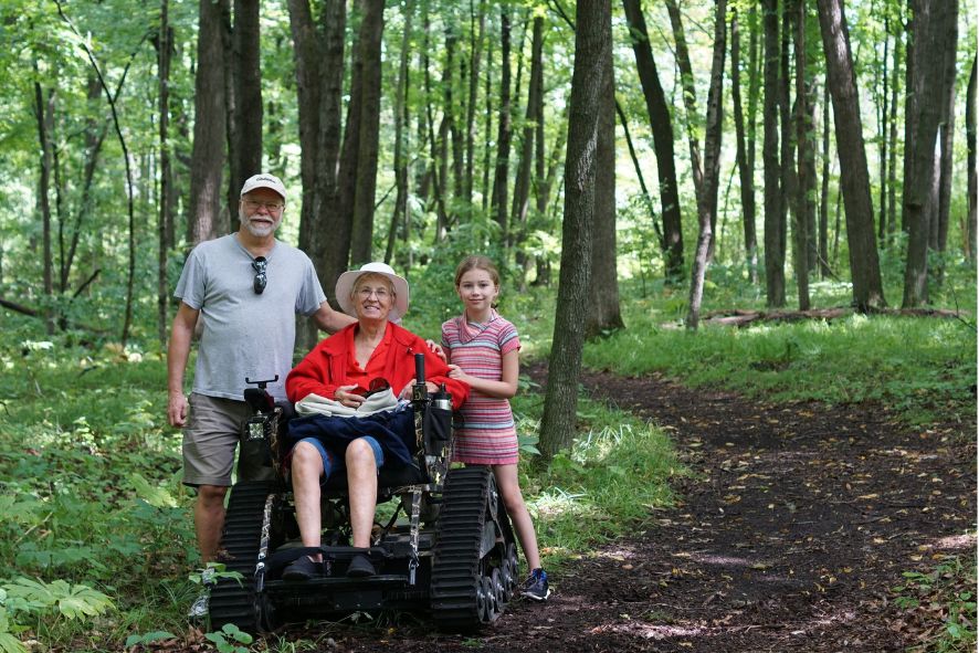 All terrain outdoor wheelchair by Access Ability Wisconsin photo courtesy of River Edge Nature Center