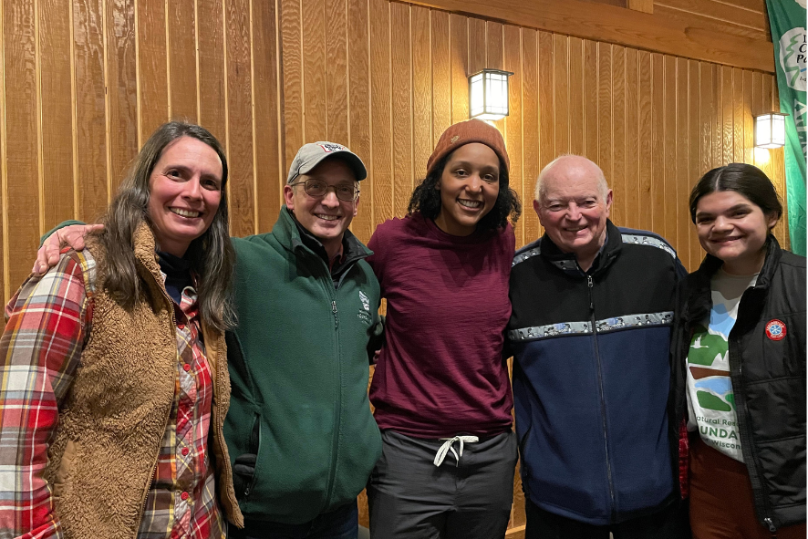 Group photo with Ice Age Trail thru-hiker, Emily Ford; diversity in the outdoors blog photo