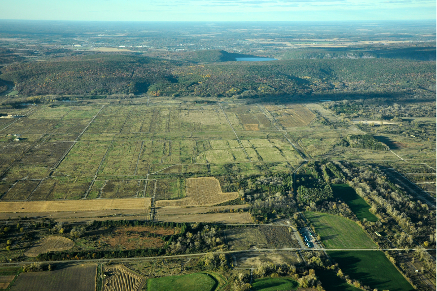 Aerial view of the Maa Wacacak grasslands in 2016, on former Badger Army Ammunition plant