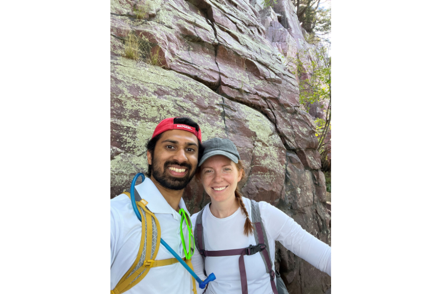 Blog Post Photo Dimensions 43 (89) Soumi hiking at Devil’s Lake State Park with friends.